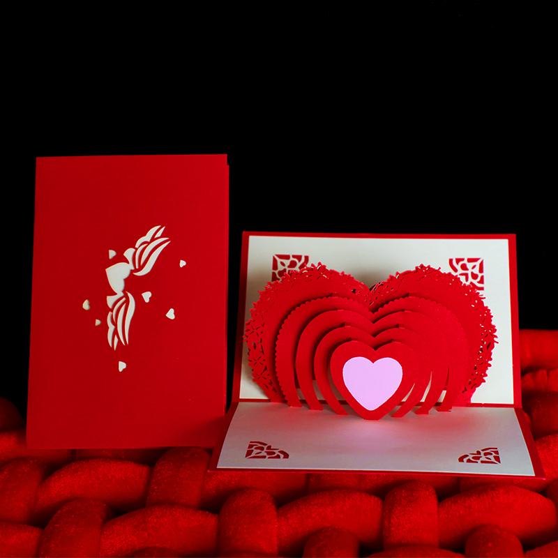 Открытка Befon 3D "Сердце", складная, бумажная, для поздравлений, 15.5x15x0.5 см