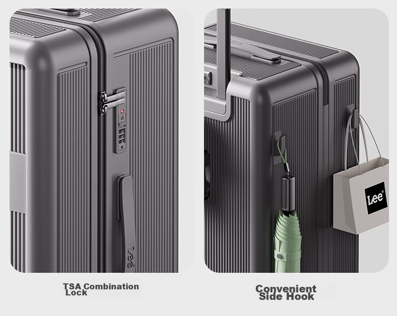 Lee High-Quality Large-Capacity Thickened Suitcase, Trolley Case, Travel Luggage, Password Lock Box, Aurora White, 28 Inches 18