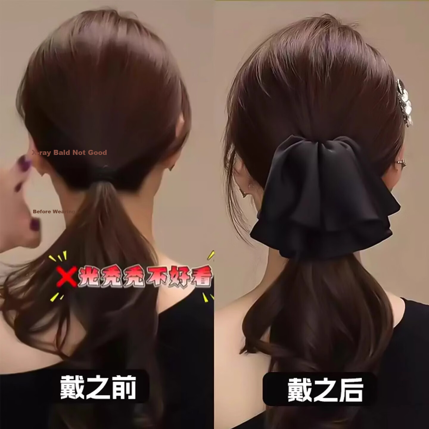 Dongyi Selected Black Bowknot 13cm Shark Clip Women's 2025 New Elegant Hair Clip Simple Versatile Hair Accessory 7