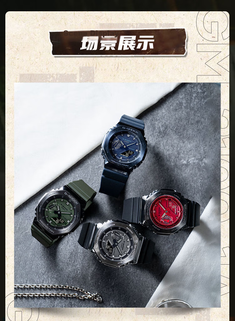 Casio Men's G-SHOCK Watch, Hachioji Shock-Resistant Sports Digital Watch, Japanese/Korean Style, Gift for Boyfriend, GM-2100B 10