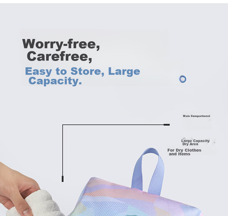 361° Fitness Bag for Women, Dry And Wet Separation Swimming Bag, Waterproof Bag, Sports Drawstring Portable Backpack, Storage Bag 8