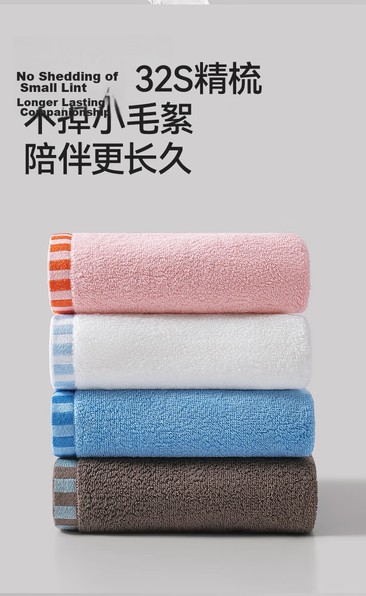 JD Original 180g Thickened Ultra-Soft Towel, Five-Star Hotel Grade A Pure Cotton Adult Men And Women Large Face Towel, Pack of 2, Premium White 7