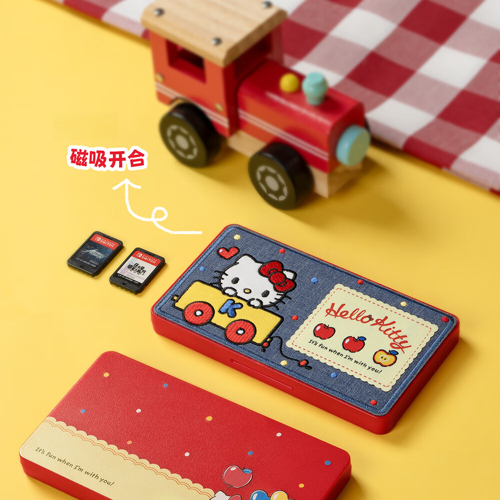Jixiang Switch Protective Case Set Pure Innocence Gift Box OLED Protective Case Hello Kitty Collaboration Soft Silicone Case Storage Bag Joystick Caps Card Holder Tempered Glass Screen Protector Gift 7