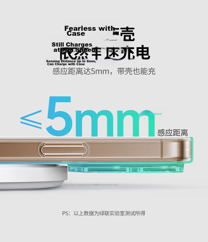 UGREEN Wireless Charging Stand for Apple iPhone 17/16/15/14/13 Pro Max/12/X/8P, Huawei Phones, Xiaomi Android 15W Desktop Charger with Earphone Holder 18