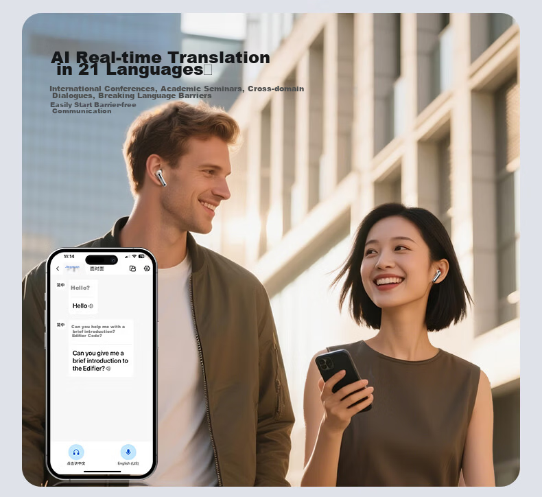 EDIFIER Lolli ANC Semi In-Ear Noise-Cancelling Bluetooth Headphones, Translation Earphones, Translation Device, Compatible with Apple, Huawei, Xiaomi, OPPO Phones, Starry Black, Graduation Gift 17