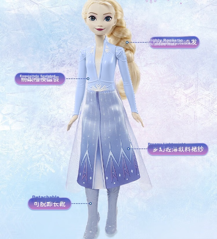 Barbie Pretend Play Birthday Gift Box, Frozen Princess Castle Toy - Elsa Ice Castle Set JDP63 10