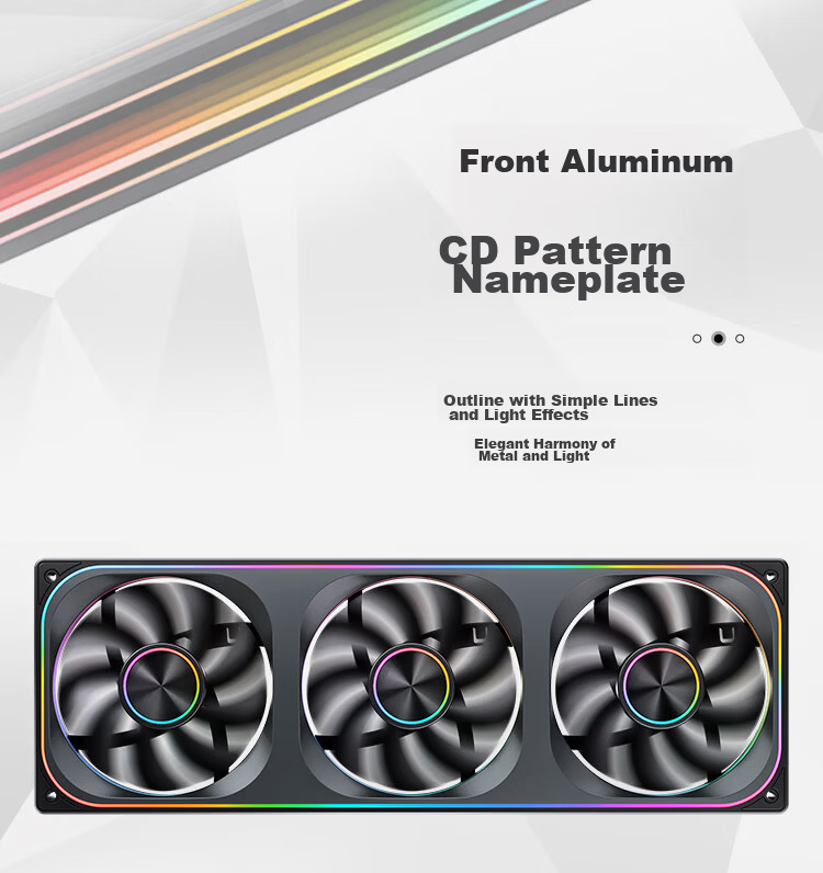 JONSBO ZA-420WR ARGB Version White Anti-Leaf 14CM*3 Case Fans (Four-Sided Integrated Multi-Layer Mirror Effect/3-In/Replaceable Fans/PWM Male And Female Headers) 5