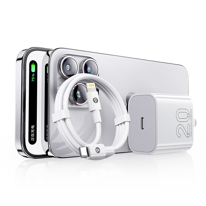 BIAZE PD20W Apple Charger Set for iPhone 14 Pro Max/13/12/11 iPad Fast Charging Head Lightning Data Cable (Random Cable Color)