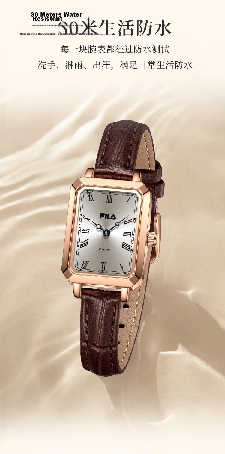 FILA Women's Classic Vintage Small Square Watch 6512-101 Birthday Gift for Girlfriend 10