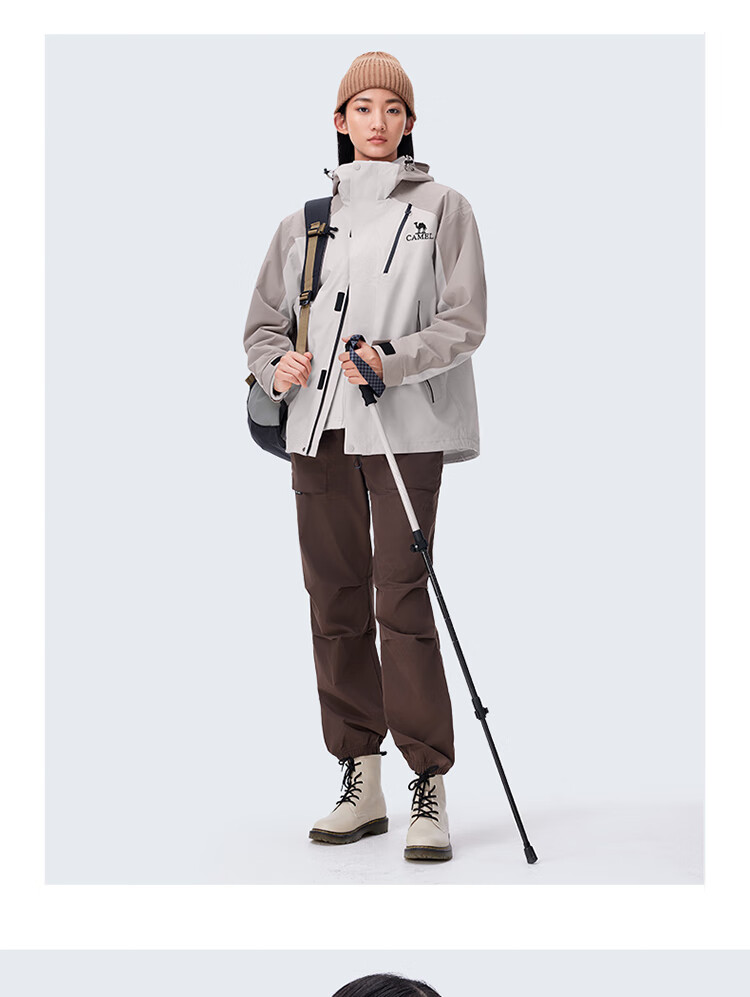 CAMEL [Wang Junkai's Choice] Outdoor Champion Kaijiao Evo Series Jacket, Unisex Three-In Waterproof Coat 8