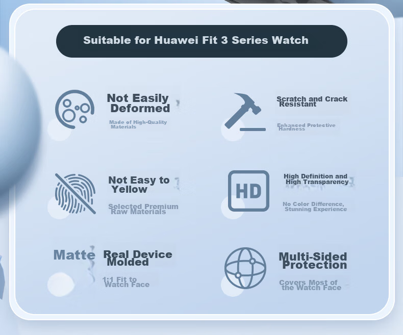 Weiqiantu Integrated Case and Screen Protector for Huawei WATCH FIT5/FIT4/Pro, Tempered Glass Protective Cover, Shockproof Fit4Pro/Fit5Pro/Fit3 Case 2
