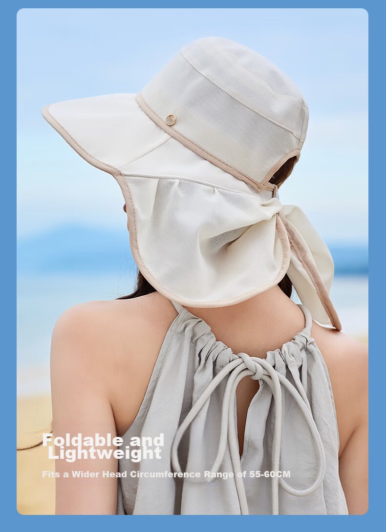 TUCANO Sun Protection Hat for Women, Detachable Visor Hat with Neck Guard, Outdoor Face-Covering UV-Resistant Hat for Summer Tea Picking 12