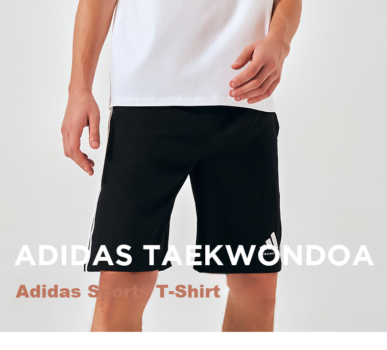Adidas Unisex Couple Quick-Dry T-Shirt Summer Breathable Lightweight Casual Short Sleeve Black/White (Quick-Dry) M 2