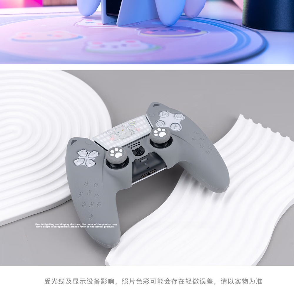 Jixiang PS5 Controller Protective Case, Pink Sweet Heart Skeleton Controller Silicone Cover, Full Protection Anti-Slip Sweat-Absorbing Soft Shell, Cute Cartoon Protective Controller Gaming Accessory 18
