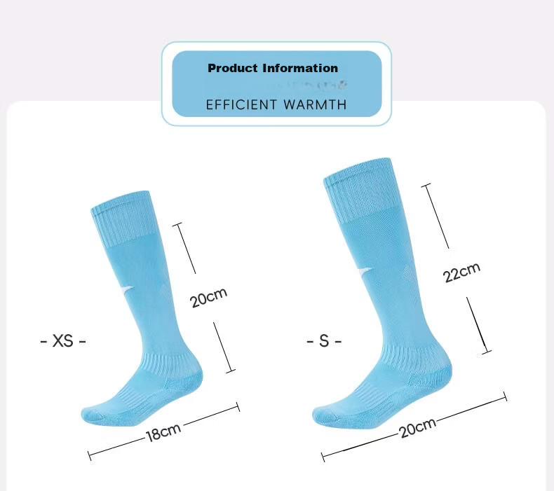 JOMA Kids Mid-Calf Breathable Non-Slip Thickened Soccer Socks Light Blue S 13