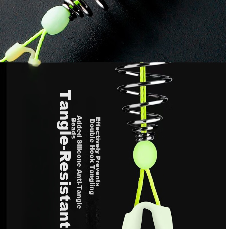 Grsaed Silver Carp Fishing Set No.10 Silver Carp Leader Line Hook Anchor Hook Float Fishing Silver Carp Spring Hook Pre-tied Fish Hook Kit 4