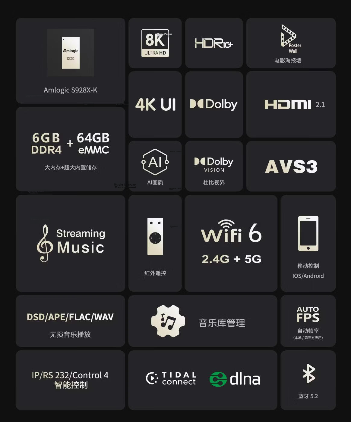 ZIDOO Z9X8K High-Definition Network Hard Drive Player, 8K UHD Dolby Vision HD Player - V12 Bluetooth Remote Control 3