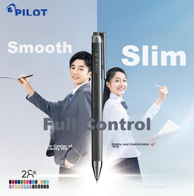 PILOT JUICE UP Retractable Gel Pen, Red, 0.4mm, Signature Pen, Water-Based Ink, Student Exam Pen, St Practice Pen, High-Quality Office Stationery Set, 5 Pens 1