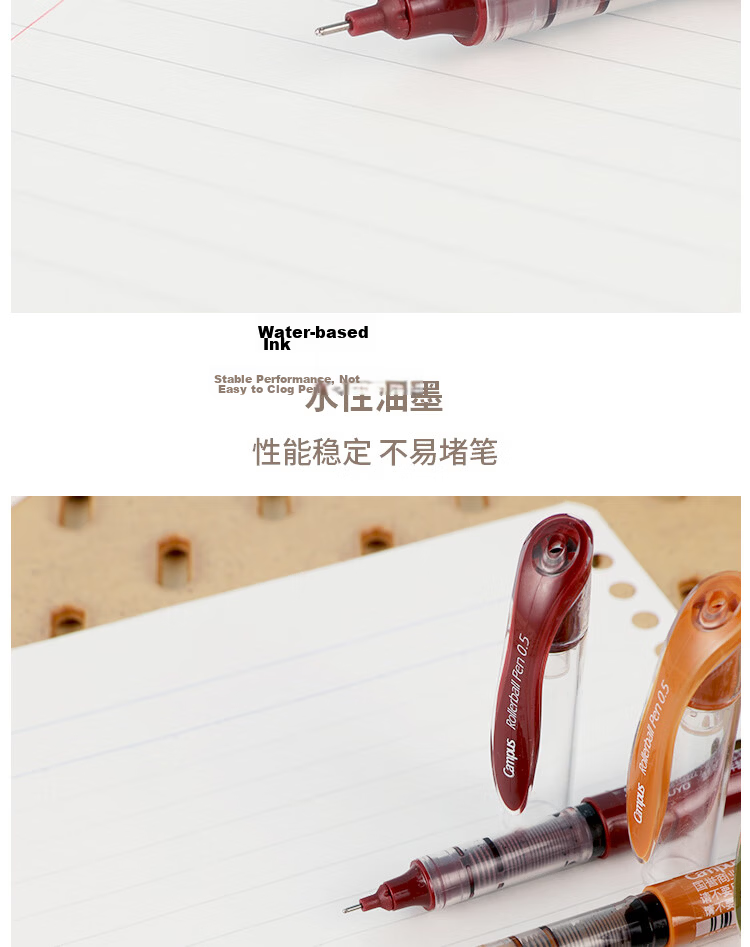 KOKUYO Campus Student Office Retro Liquid Ink Needle Tip Pen Signature Pen Rollerball Writing Exam 0.5mm Deep Sea Blue WSG-PR4015DB 7