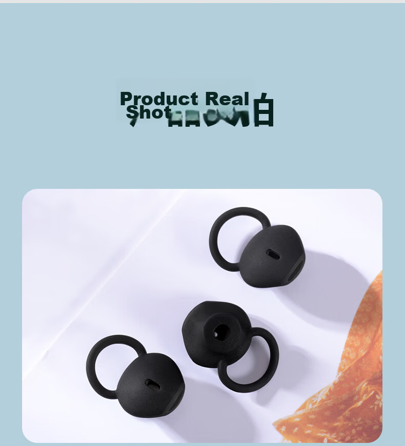 Masentek ES25 Ear Tips for Huawei B5/B3/B2/B6/B7 Band, HUAWEI Silicone Ear Covers, Sports Anti-Slip Anti-Fall Accessories, Black Large Size 1 Pair 9