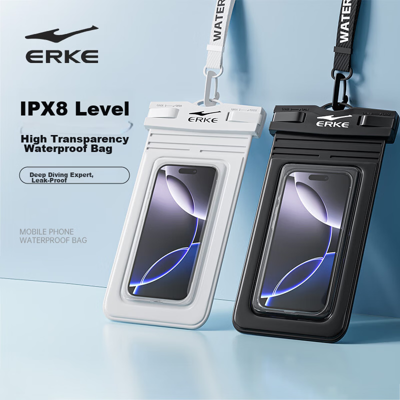 ERKE Waterproof Phone Pouch Underwater Case HD Touchscreen Waterproof Cover Rainproof for Delivery Riders