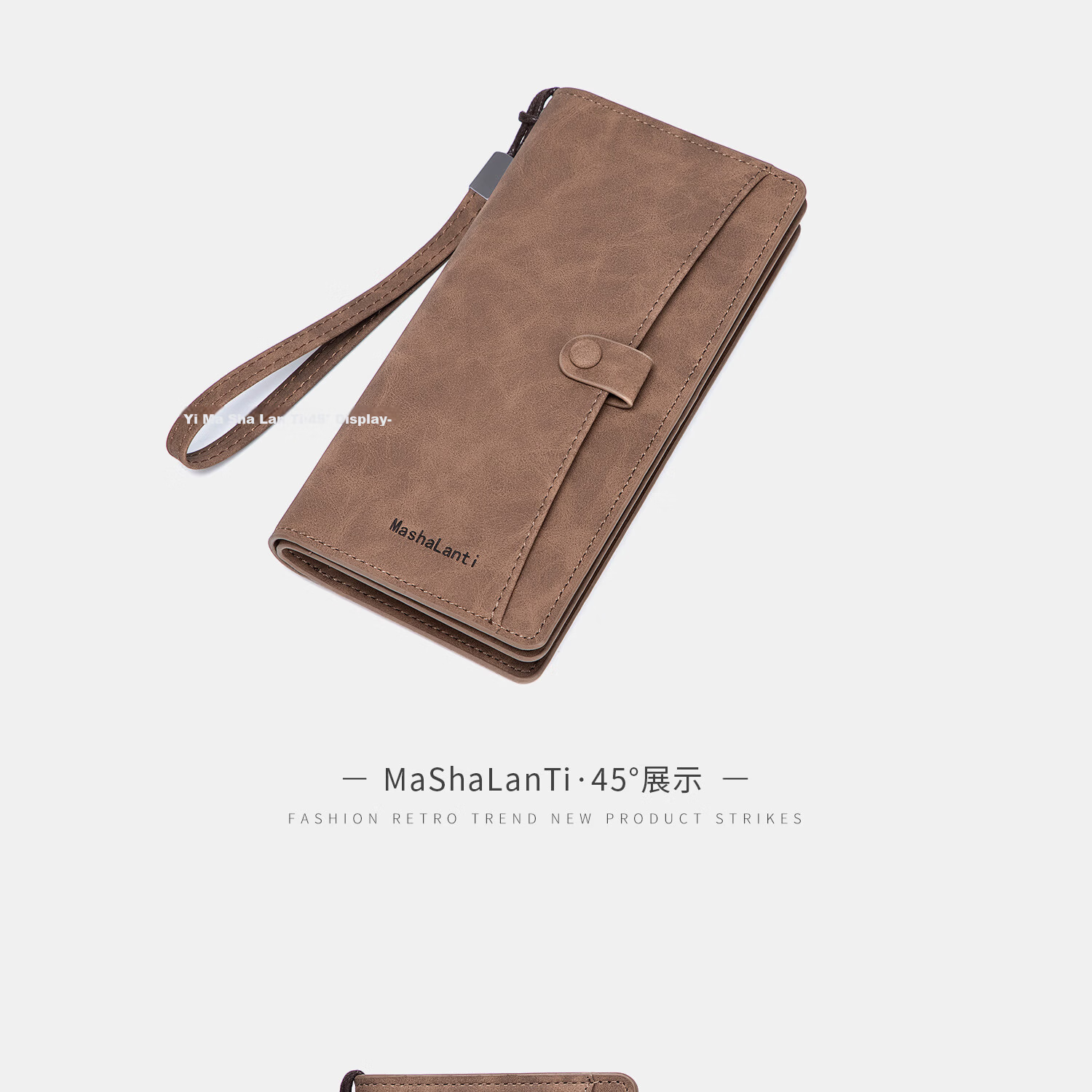 MashaLanti Men's Wallet, Large Capacity, Leather Billfold, Long Zipper Coin Purse, Multifunctional Clutch Card Holder, Business Document Wallet All-I 24