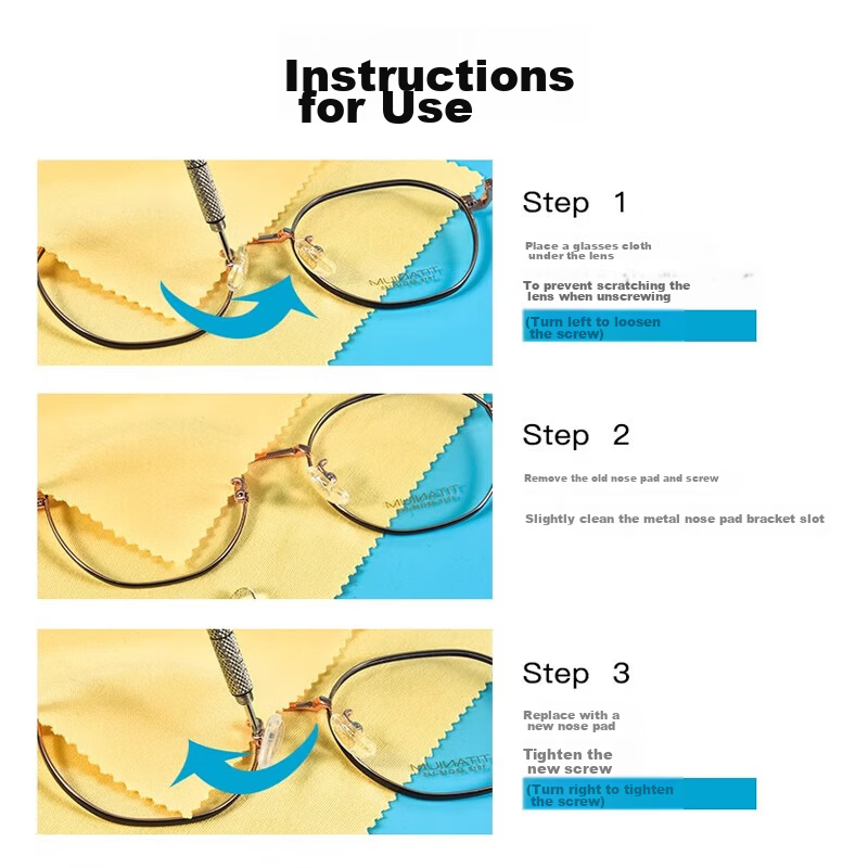 HB Eyeglass Nose Pad Set 5 Pairs + Screwdriver Airbag Nose Pads Screws Silicone Non-Slip Ear Hooks Eyewear Accessories 3