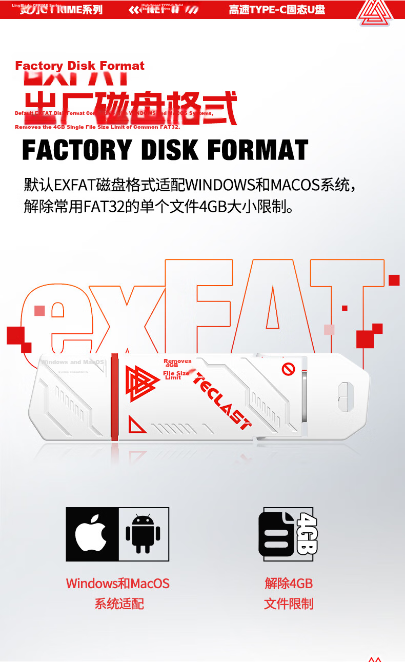 TECLAST 512GB Solid State USB Flash Drive High-Speed Mobile USB Type-C Dual Interface USB 3.2 1050MB/s Read Speed Large Capacity External SSD Metal USB Drive 10