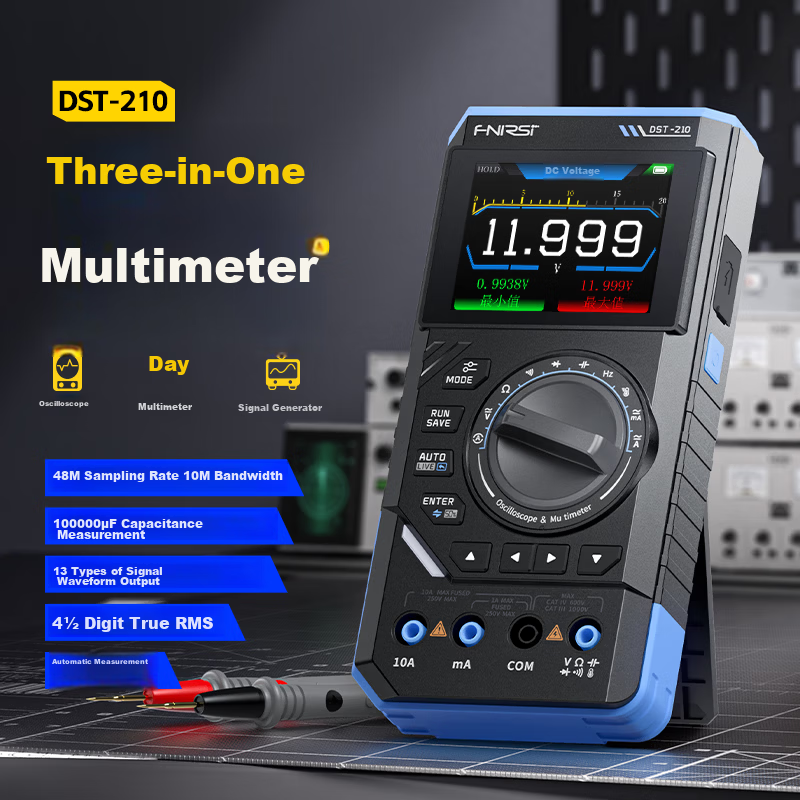 FNIRSI High-Precision Multifunction 3-in-1 4.5-Digit 10M Oscilloscope Signal Generator Multimeter 210