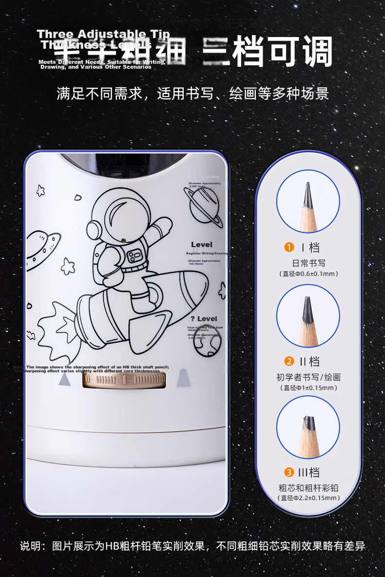 Astronomical Doraemon Fully Automatic Large Caliber Electric Pencil Sharpener for Primary School Students, Thick Triangular Pencil Sharpener, Children's Rechargeable Pencil Sharpener A8822 10