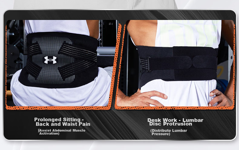 Under Armour Lumbar Support Belt Disc Fitness Sports Warm Waist Brace Squat Weightlifting Deadlift Basketball Sitting Support Abdominal Compression Waist Trainer Belt 11