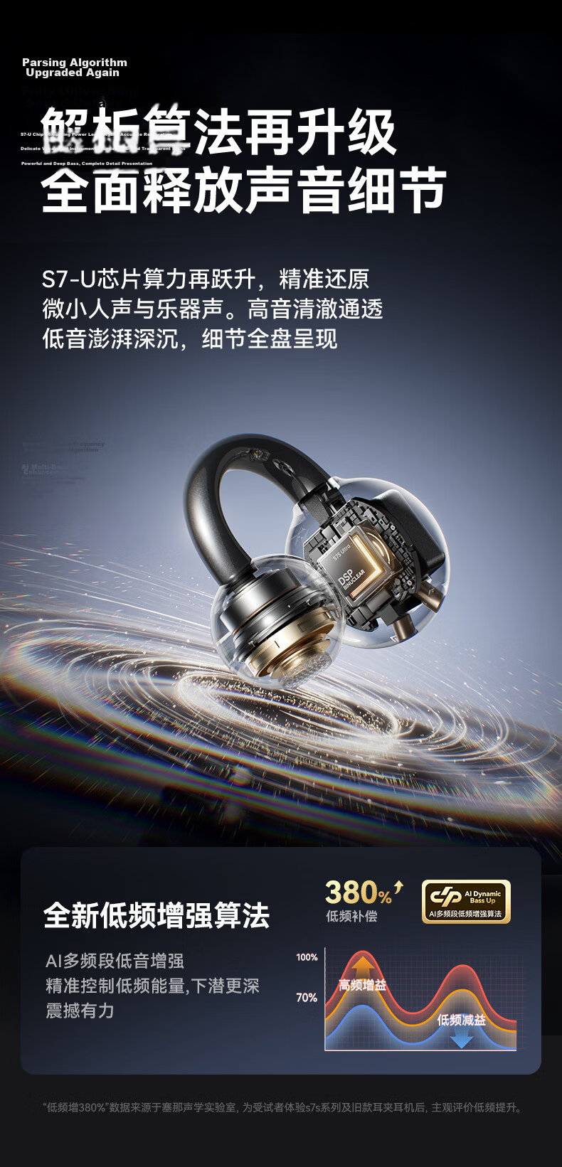 SANAG S7SUltra Bluetooth Earclip Sports AI Smart Voice Recorder Real-time Wireless Translator Rose Gold (Same Model as Yunqi) 12