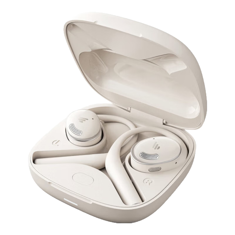 EDIFIER X Fit Open Bluetooth Headphones Non-In-Ear Sports Running Long Battery Life Dual MIC Noise Cancelling Compatible with Glasses Cloud White