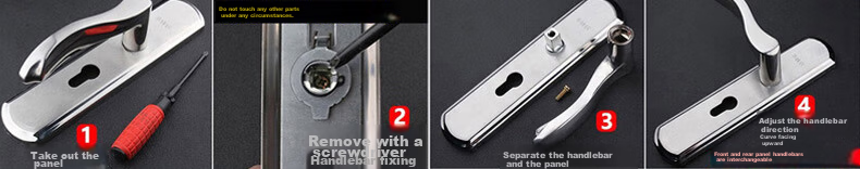 HOTUN Stainless Steel Bathroom Door Lock Aluminum Alloy Single Latch Handle Lock Toilet Washroom Door Lock 110mm Backset 2