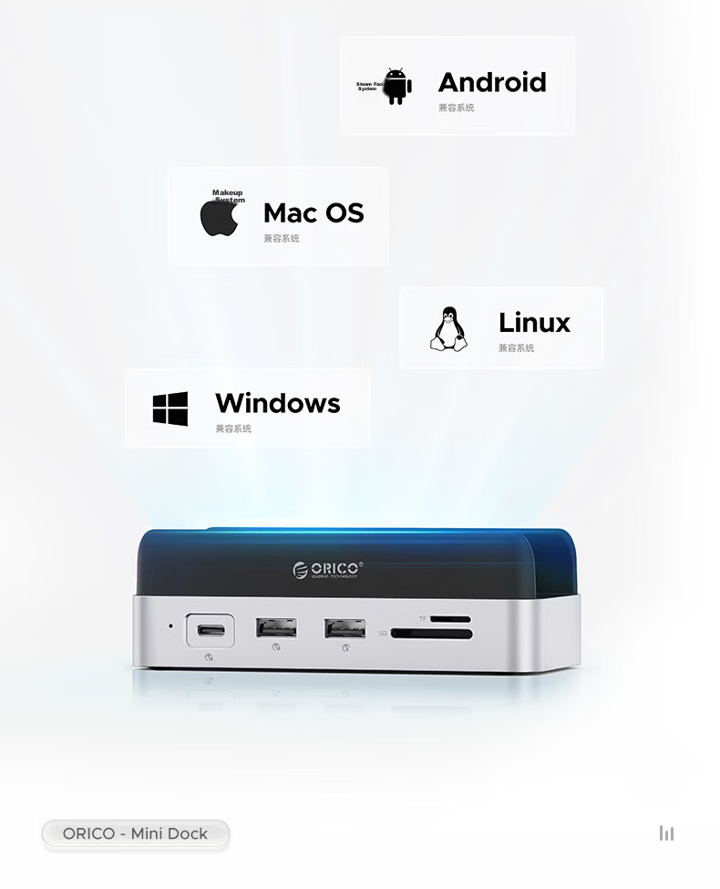 ORICO Macmini M4 Expansion Dock Hard Drive Enclosure Converter M.2 Desktop Storage Vertical Stand Dock Base Accessory MiniDock (HDD Not Included) 13