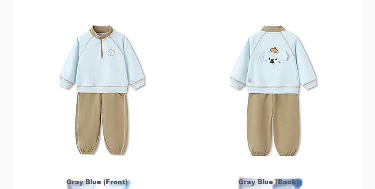 Balabala Kids Set Boys and Girls 2026 New Spring Color-Block Collar Two-Piece Sweatshirt Comfortable Cute Style 13