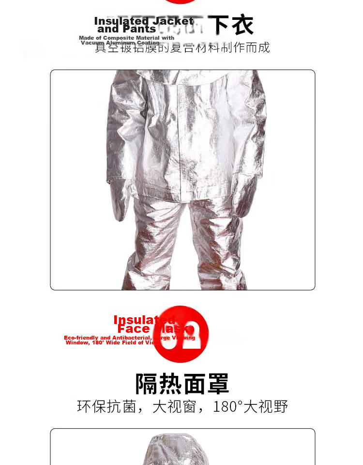 Minggu Heat Insulation Suit 500°C High Temperature Resistant Workwear Anti-Scald Protective Clothing CW656181 8