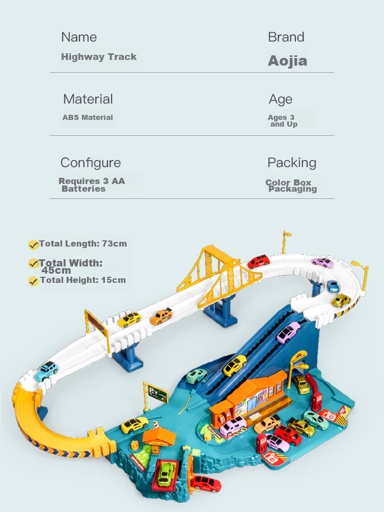 AoZhiJia Kids Toy 3-6 Years Boys Track Car Set Adventure Parking Lot Birthday Gift 22