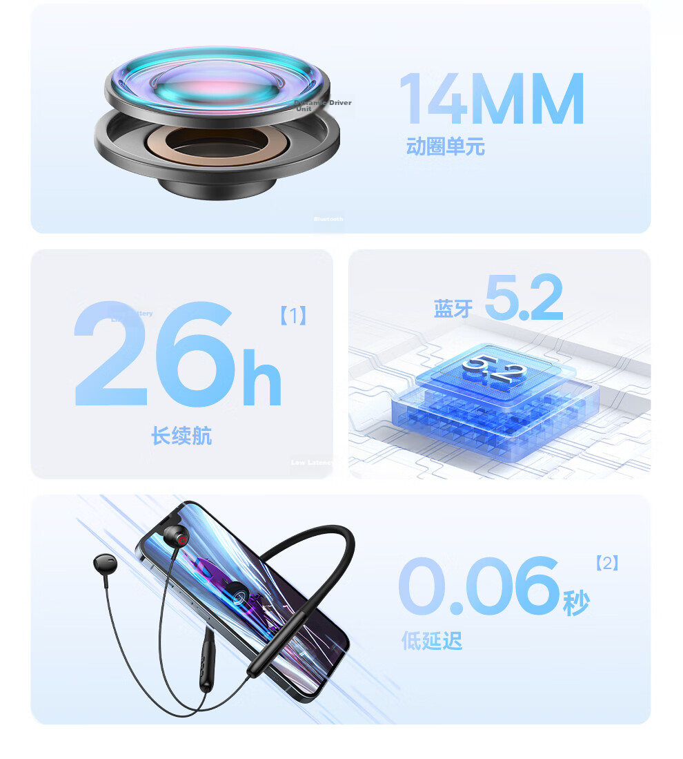 Baseus P1 Upgraded Neckband Bluetooth Earphones Sports Wireless Noise-Cancelling Earbuds Long Battery Life for Running Compatible with Apple Huawei Vivo Honor OPPO Phones 2