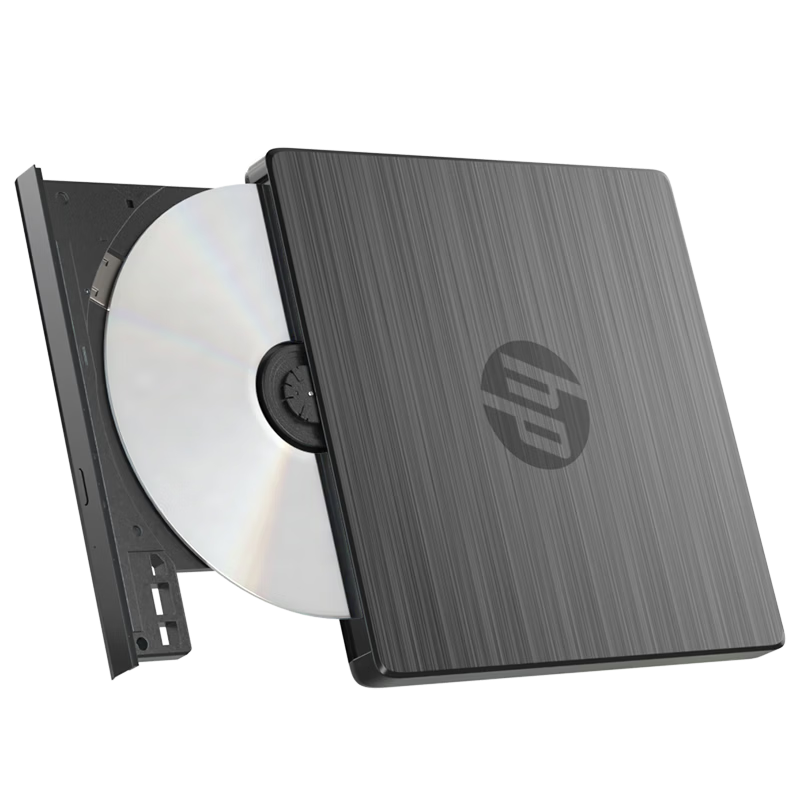 HP External Optical Drive External DVD Burner Read/Write Two-in-One Portable USB Ultra-Thin Universal DVD 8X/CD 24X Speed Black