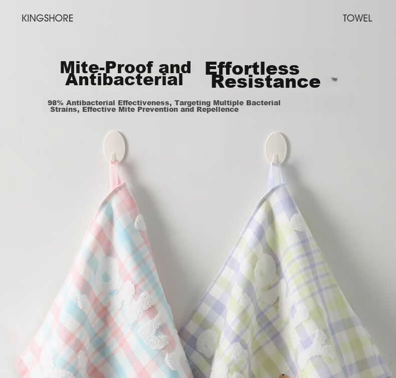 Jinhao A-Class 100% Cotton Face Towels for Children, Antibacterial and Antimildew, Odor-Resistant, 2-Pack 1