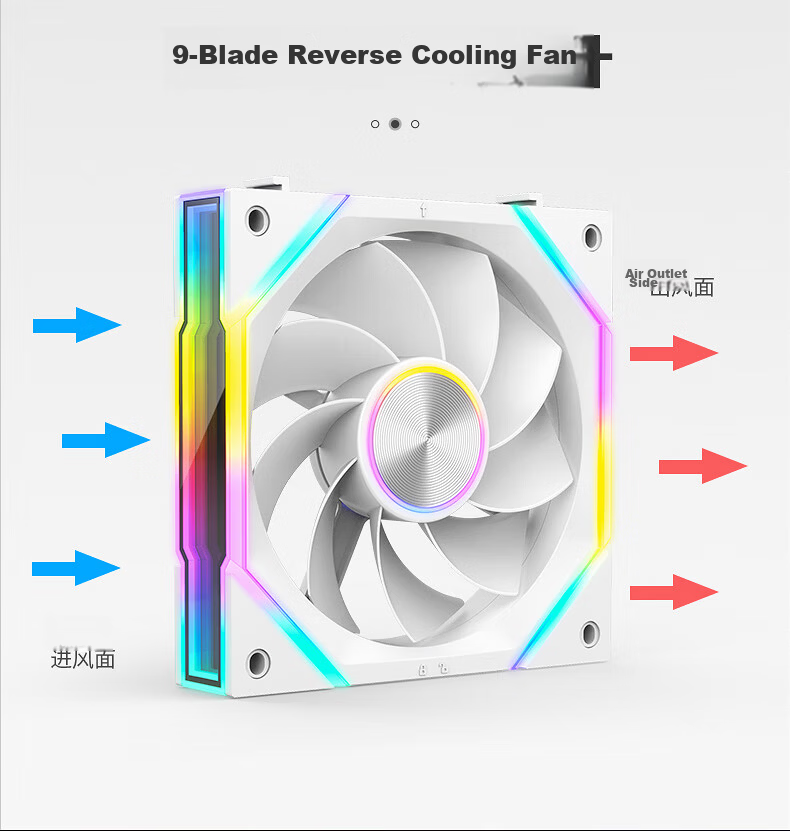 Jingpinlu Star Journey Building Block S2 Fan Single Pack White Straight Blade 12cm with Infinite Mirror, Supports RGB Synchronization PWM Speed Adjustment, Compatible with Case Fans ARGB Desktop Computer Star Chain V2 14
