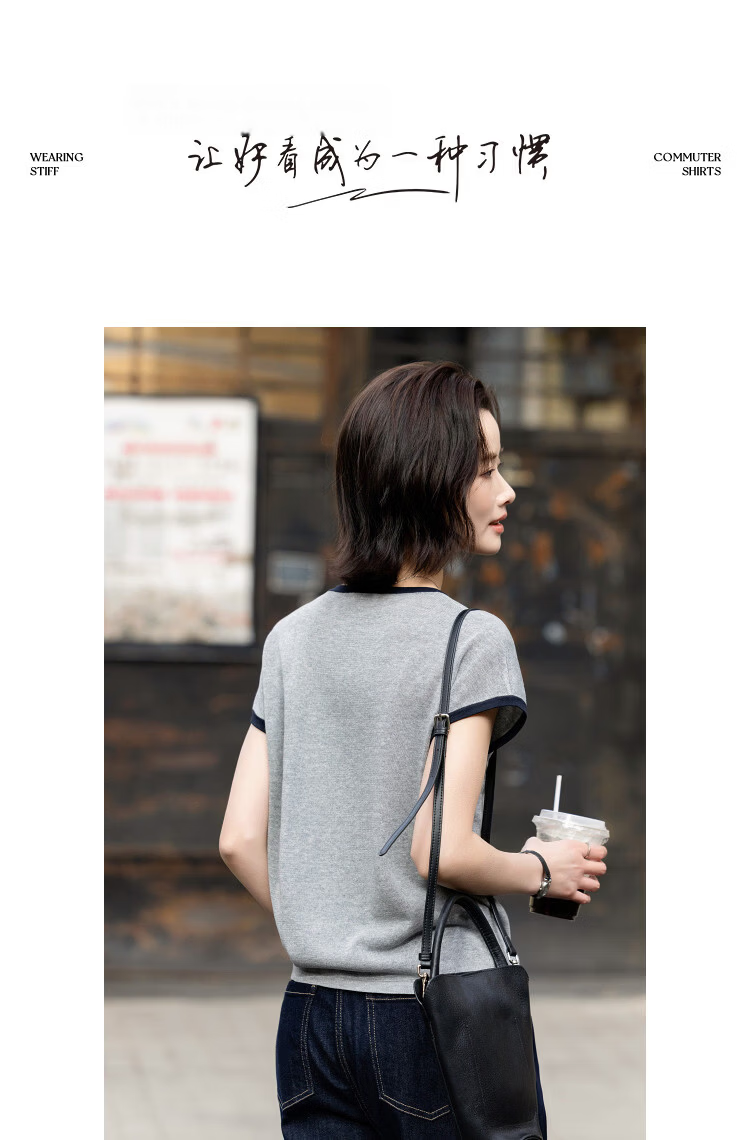 Demana [With Linen] Summer Lightweight Round Neck Colorblock Cat Jacquard Slimming Conceal Body Knit Sweater for Women Premium Feel 10