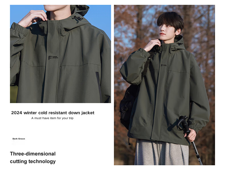 MMOPTOP Black Knight Jacket for Men, Spring And Autumn Style, Outdoor Windproof And Waterproof Mountaineering Jacket, Army Green XL 12