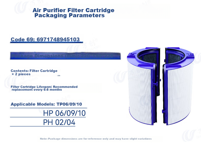Wanchuang Suitable for Dyson Air Purifier Filter Cartridge TP/HP06/09/10/PH02/04 Composite HEPA Activated Carbon Filter Set 6