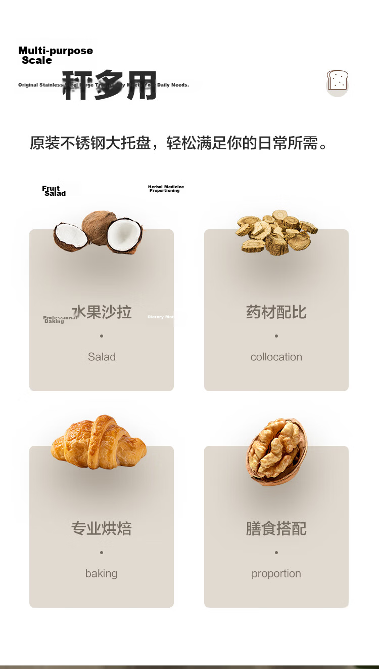 Xiangshan Digital Kitchen Scale Coffee Food Baking Scale LCD Backlit Display 0.1g High Precision 11