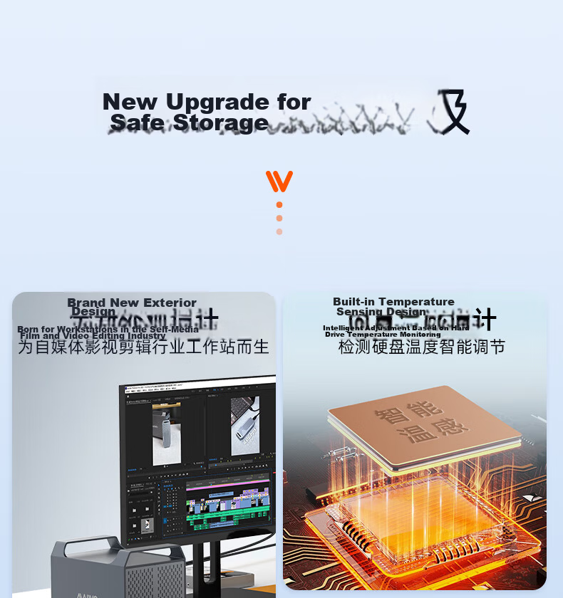MAIWO Dual-Bay Hard Drive Enclosure, RAID Storage Cabinet with Intelligent Temperature Control, 3.5-Inch SATA Serial Port Mechanical Hard Drive Chassis, K35282C 2