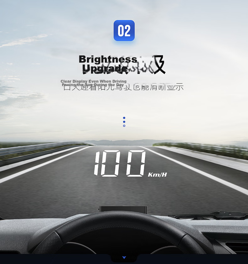 ActiSafety H90S Head-Up Display HUD Car OBD Windshield Projector Overspeed Alarm 9