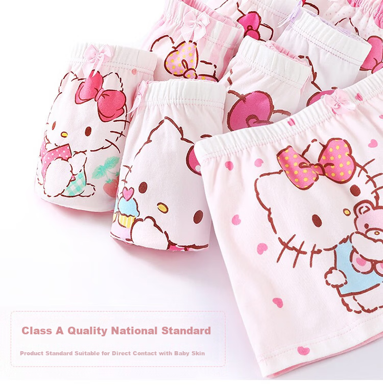 Hello Kitty Girls' Underwear, Children's Panties for Little Girls, 5-Pack Triangle Briefs Shorts, KTN255 Floral Pattern, Size 140-XL 1