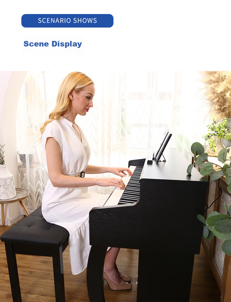 AODSK AS-12S Digital Piano Bench Double Wooden with Music Storage Box Electronic Keyboard Guzheng Universal Practice Professional Stool Black 13